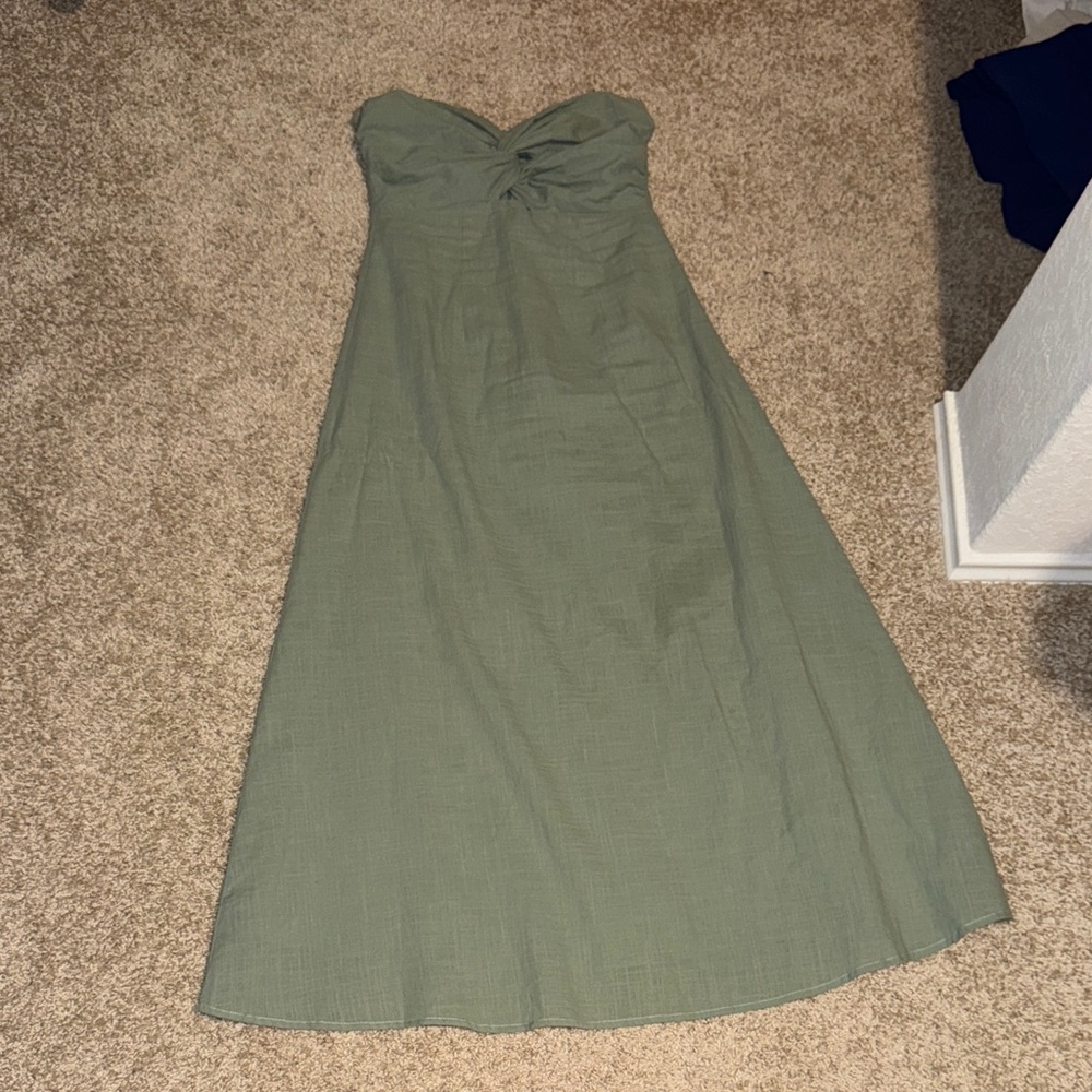 SNDYS Strapless Olive Dress